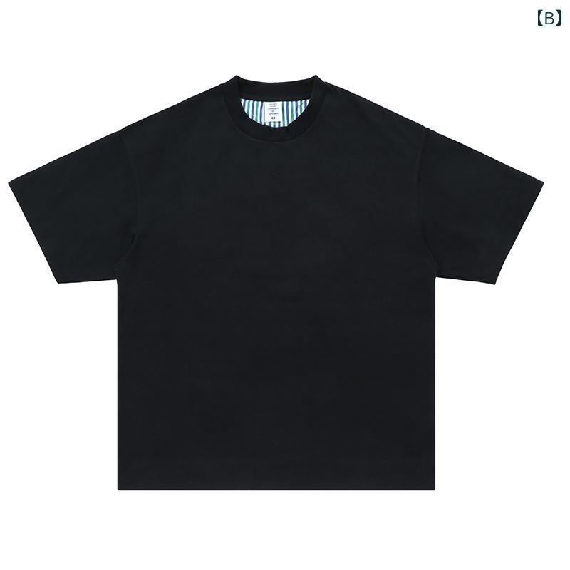 Tシャツ メンズ レディース カジュアル おしゃれ メンズ 無地 五分袖 シャツ オーバーサイズ ゆったり オーバーサイズ シンプル 汎性 高い ホワイト カップル 300 g 厚手 半袖 夏 無地 シンプル 合わせやい