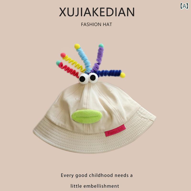 バケット ハット キッズ 帽子 おもしろ 子供用 春秋 薄手 日よけ 日焼け防止 アウトドア レジャー つば..