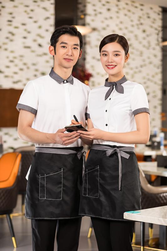 ユニフォーム 制服 作業着 おしゃれ ファッション ケータリング 白 ウェイター レディース 半袖 夏服 ..