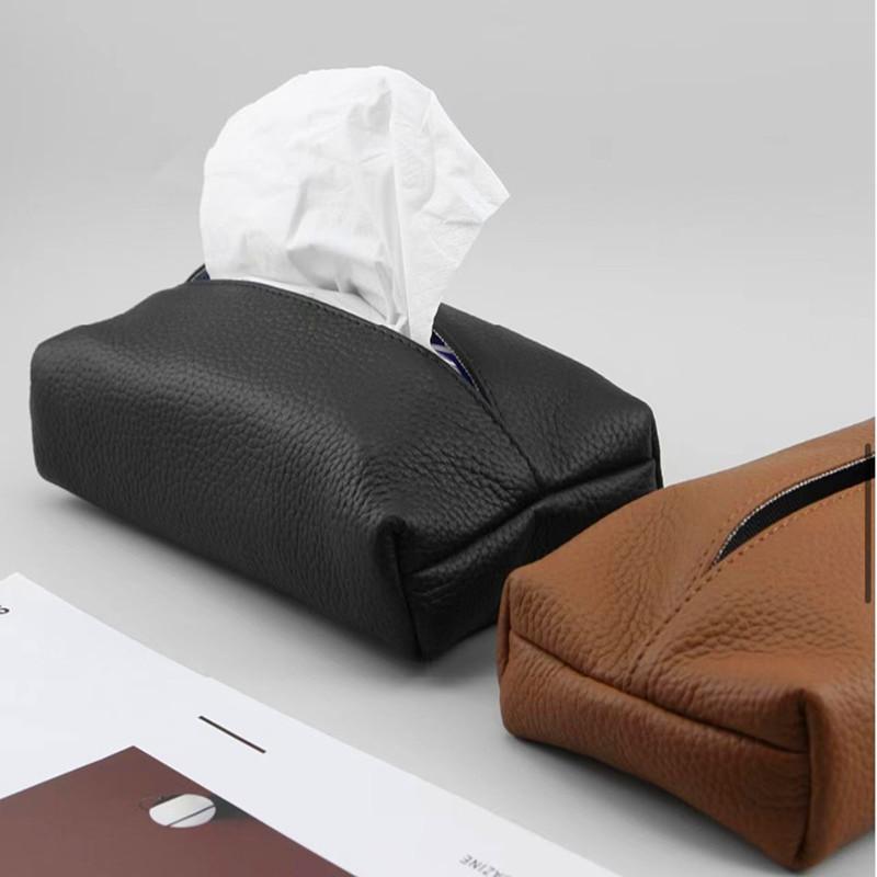 最上層 牛革 ティッシュボックス ケース 便利アイテム ティッシュ ボックス 車 ホーム オフィス 収納 ..