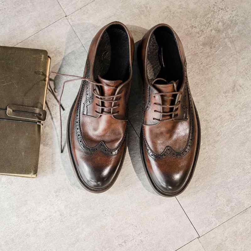 メンズ 革 彫刻 革靴 牛革 ソフトソール 夏 ビジネス カジュアルシューズ レースアップ フラット