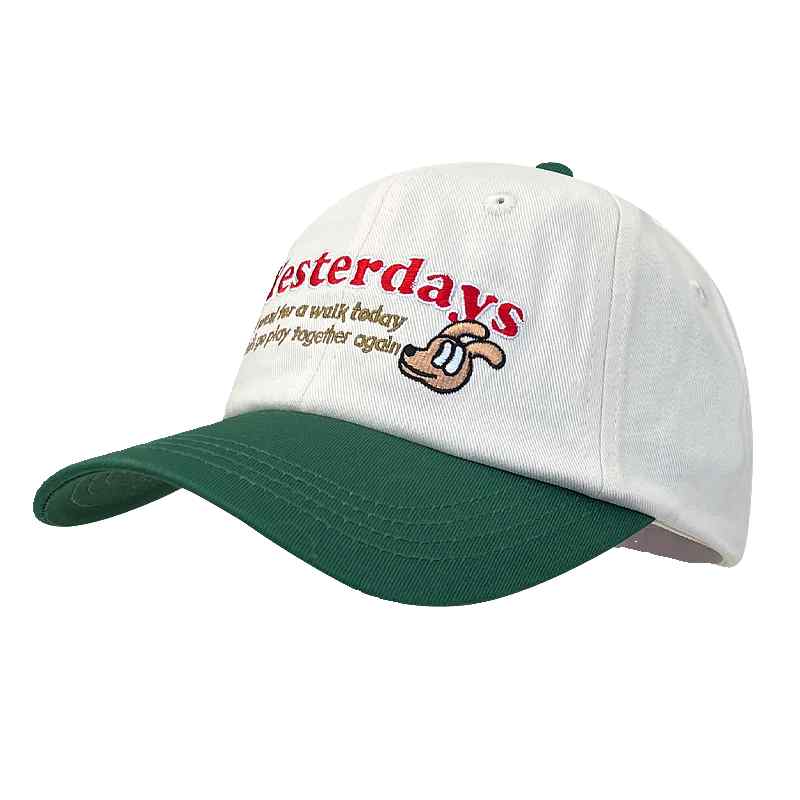 帽子 キャップ ひさし帽 刺繍 いぬ柄 韓国 日除け カジュアル 日よけ かわいい レディース 装飾 外出 屋外 スポーツ アウトドア レジャー レディース 春夏(4)