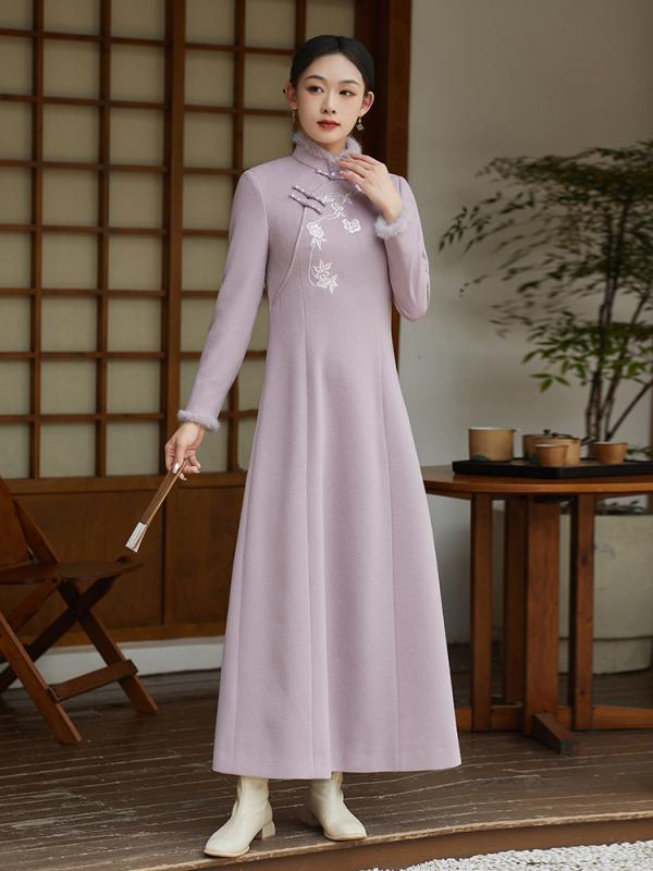 드레스 가을 겨울 차이나 중화풍 여성 중화풍 당나라 정장 한복 차이나 명상 레트로 여성복
