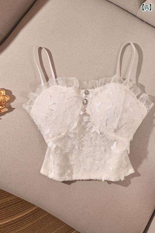 レディース 夏 レース キャミソール バレエコア モテ服 スタイリッシュ レイヤード かわいい おしゃれ 韓国 イベント フェス 日常着 ダンス デート アップ