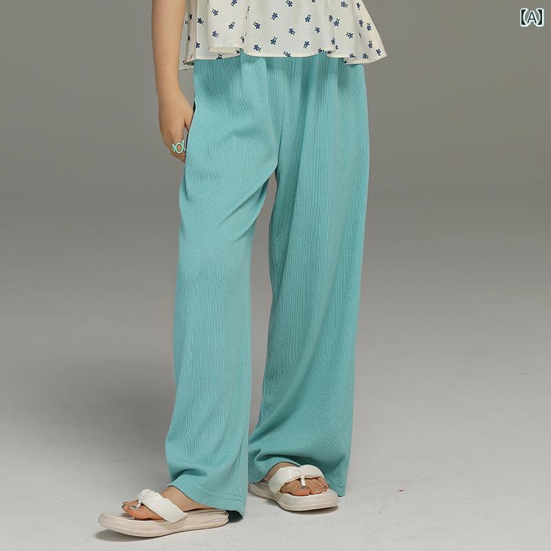 パンツ カジュアル 子供服 ボトムス ナチュラル 動きやすい キッズ 女の子 夏用 薄手 ワイド レッグ 子供用 エアリー フロア M サイズ L サイズ 子供用