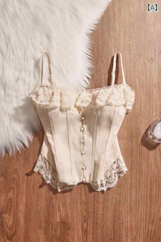 レディース トップス レース キャミソール モテ服 フェミニン お腹見せ レイヤード おしゃれ 女の子 韓国 イベント フェス パーティー 日常着 お祝い レジャー デート アップ 映え