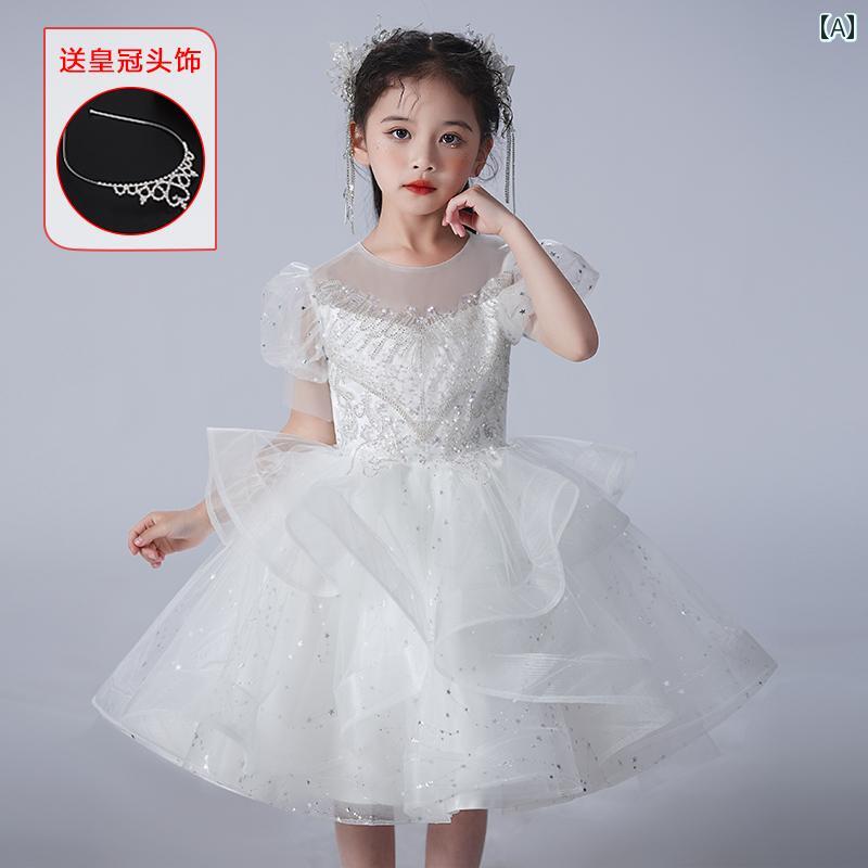 フラワーガール ドレス キッズ ジュニア ファッション 女の子 子供服 ガール 豪華感 かわいい プリンセス イベント 結婚式 パーティー 衣装 発表会 誕生会