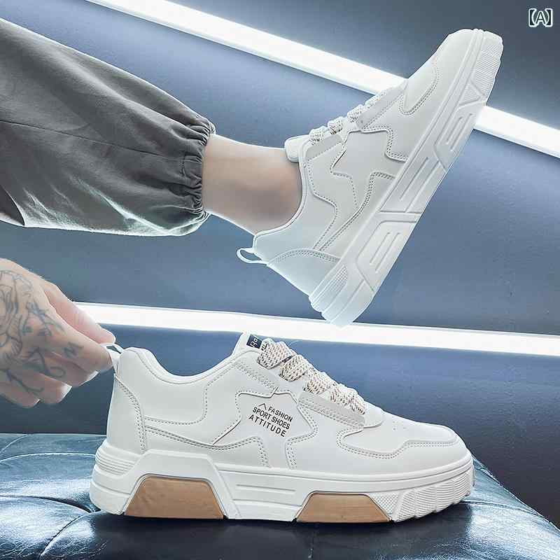 メンズ 夏 カジュアル 紳士靴 中学生 ハイエンド スニーカー インナー 高め 白 スポーツ レジャー アウトドア シューズ