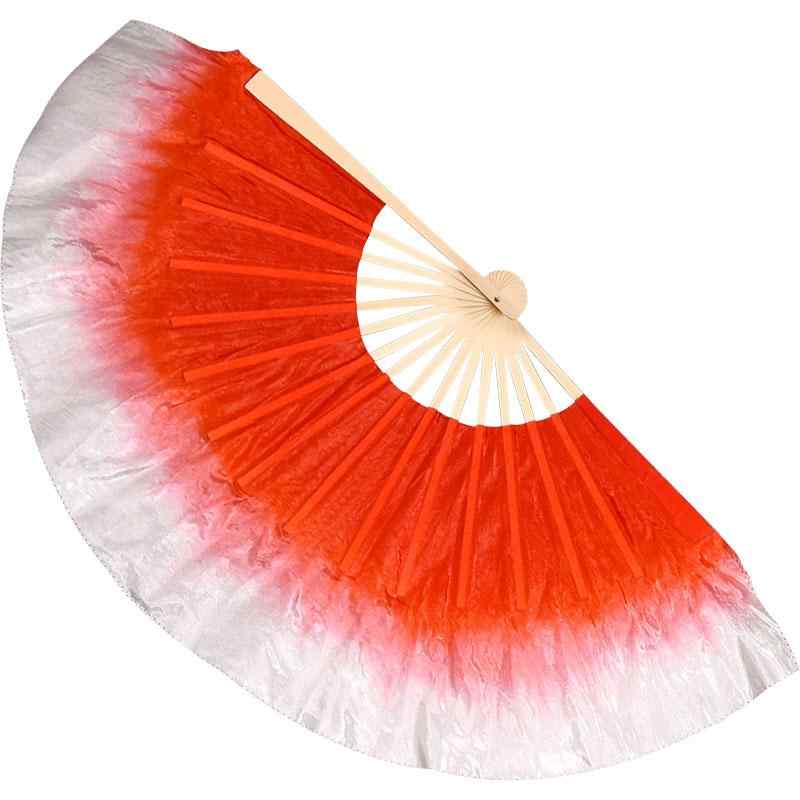 体操 ダンス 扇子 うちわ ファン ゆったり パフォーマンス 舞踊 グラデーション レトロ 綺麗 ロング 両面 小道具 子供