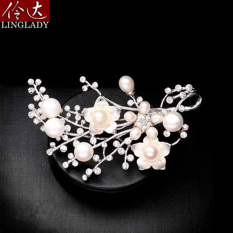 ブローチ セレモニー おしゃれ 韓国 ファッション シェル 淡水 パール 春 目覚め レディース アクセサリー 装飾品 ジュエリー