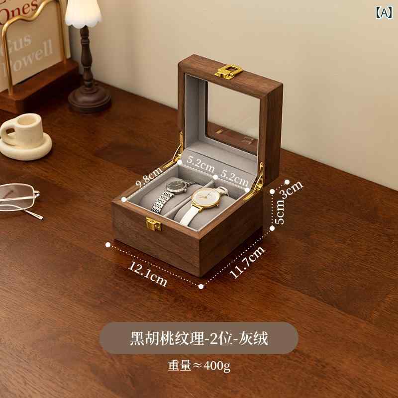 ウォッチ 腕時計 収納 ボックス 木 ナチュラル 保護ケース ディスプレイ インテリア ギフト 整理(3.0)