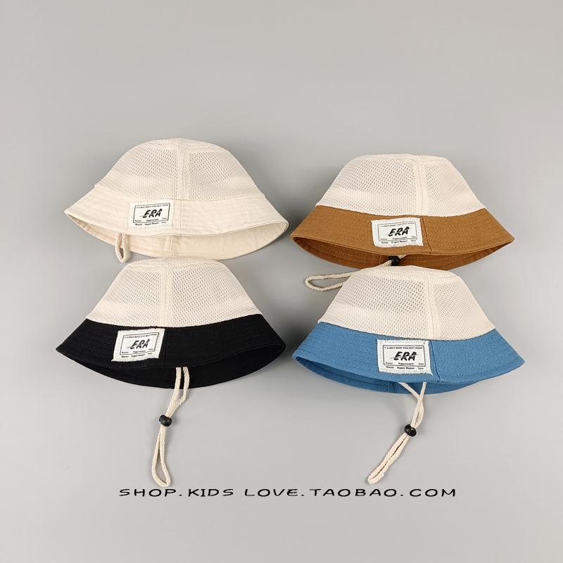 子供 フィッシャーマン 帽子 夏 メッシュ 通気性 韓国 イン パッチ ベビー サンシェード 日焼け防止 バケット ハット つば広