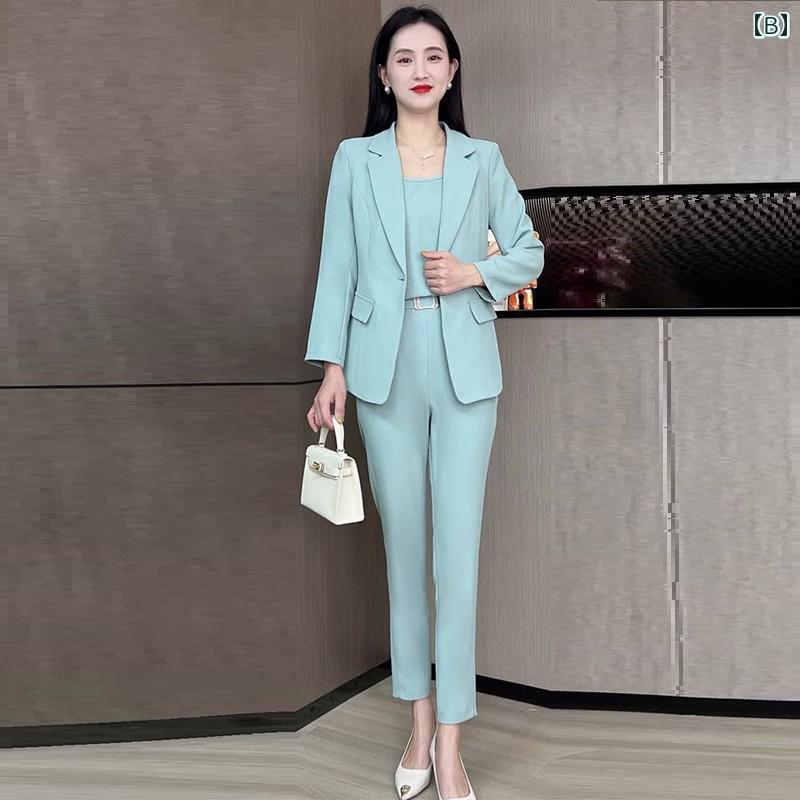 レディース スーツ パンツスーツ 半袖 夏 オフィスカジュアル 学校行事 エレガント スタイリッシュ おしゃれ 婦人服