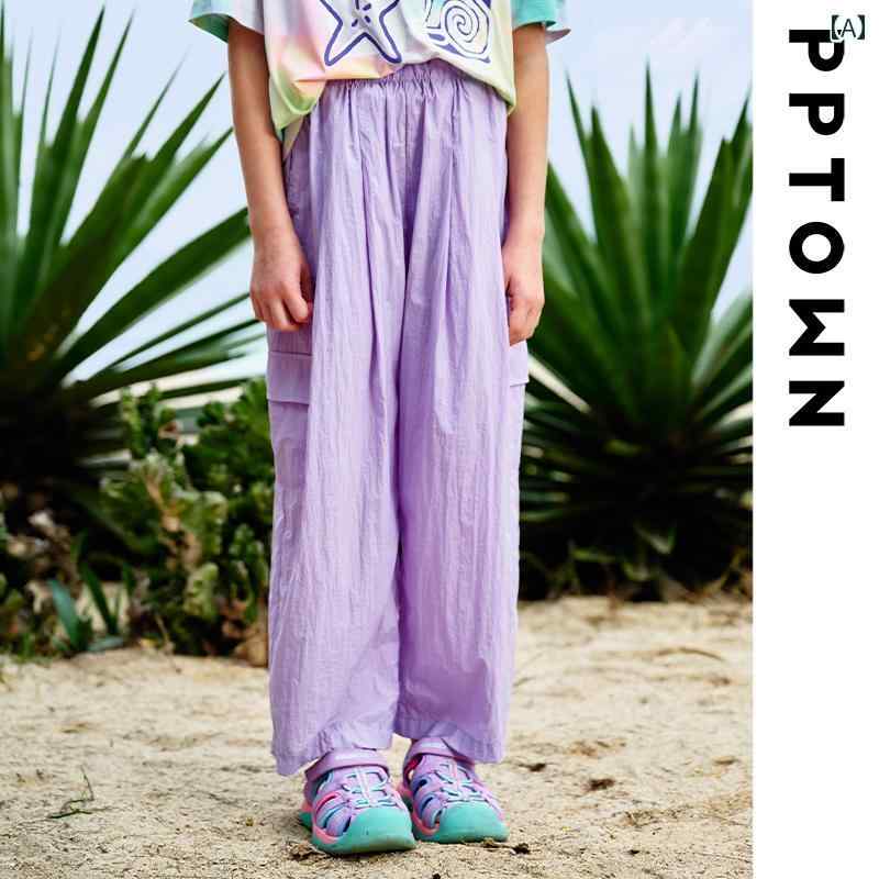 カーゴパンツ カラフル キッズ 子供 薄手 パンツ かわいい おしゃれ カジュアル 着やい 動きやい 快適 韓国 海 プール 遊び 学校 幼稚園 保育園 ダンス パフォーマンス 衣装 レジャー アウトドア マリン スポーツ 旅行