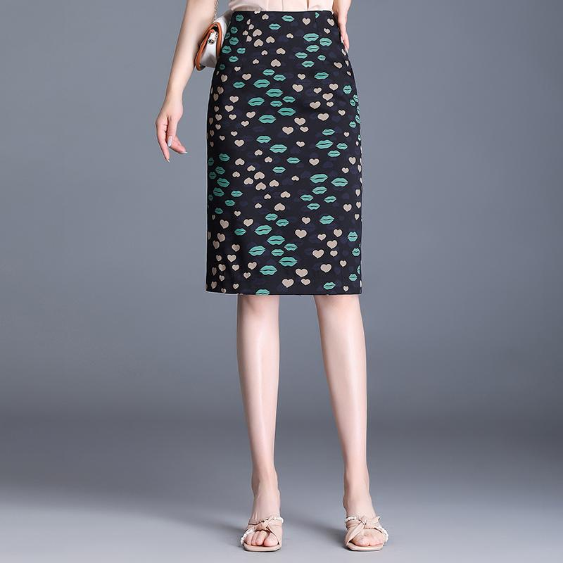 レディース タイトスカート スリット ミディアム丈 ハイウエスト 花柄 スリム エレガント レディース カジュアル モダン フェミニン カジュアル 夏 婦人服(4.0)