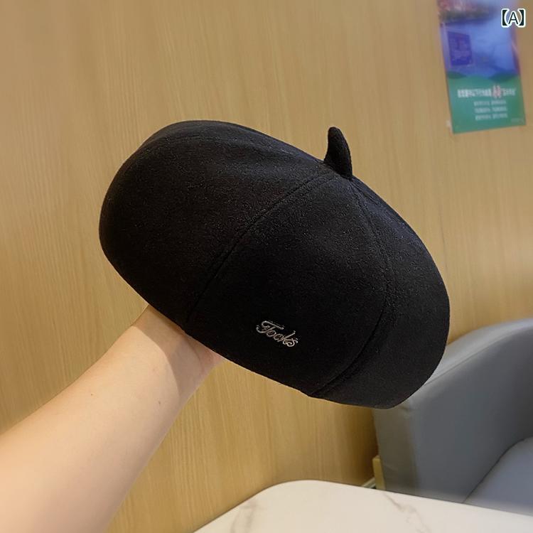 キャスケット帽 ベレー帽 レディース 調節可能 秋冬 シンプル 八角形 カジュアル 画家 ファッション 帽..