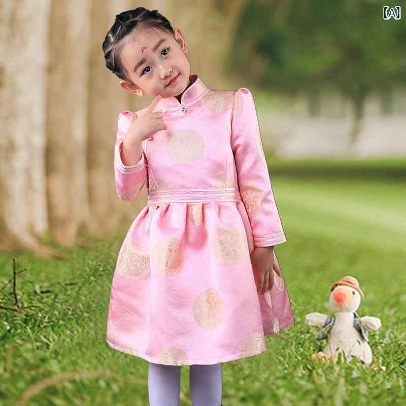 ドレス 民族衣装 モンゴル 子供 レディース モンゴル ローブ 衣類 ハイエンド プライベート エスニック a ライン ジャンプ スーツ プリンセス パフォーマ...