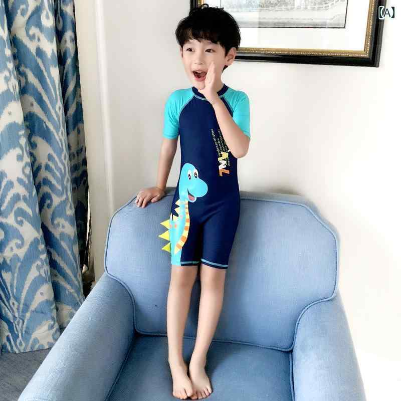 セキュアデポのキッズ 水着 スイムウェア ワンピース セット かわいい スポーツウェア ズボン アウトドア 男の子 女の子 プール 海 衣料品 夏 子供｜アングル2