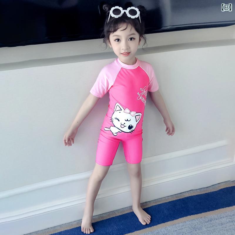 セキュアデポのキッズ 水着 スイムウェア ワンピース セット かわいい スポーツウェア ズボン アウトドア 男の子 女の子 プール 海 衣料品 夏 子供｜アングル3