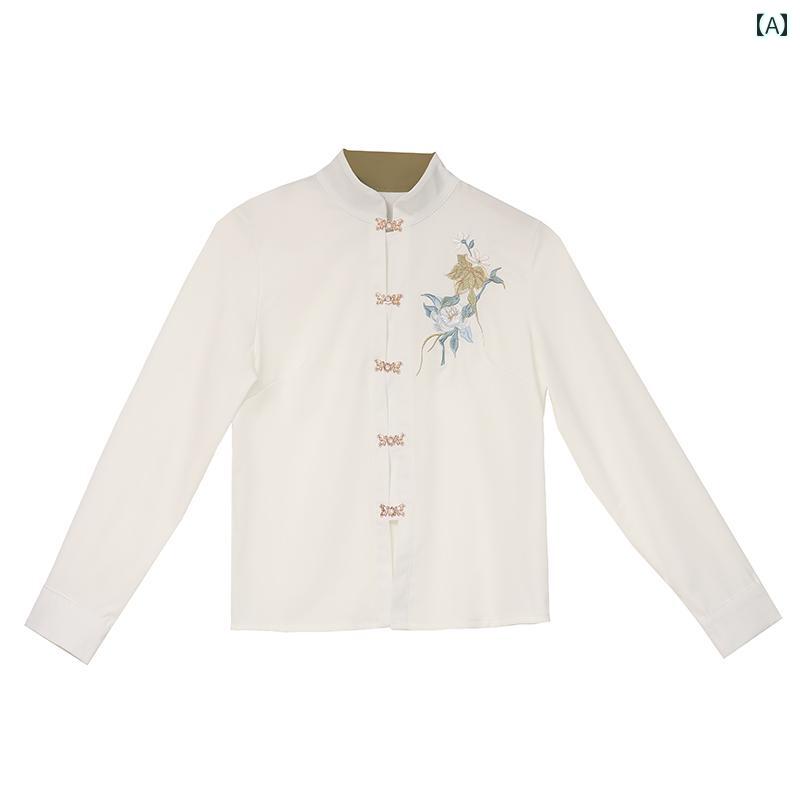 チャイナ風 レディース ファッション 夏 レーヨン 平織り スタンドカラー ハイウエスト シングル ブレスト Aライン ロング スカート