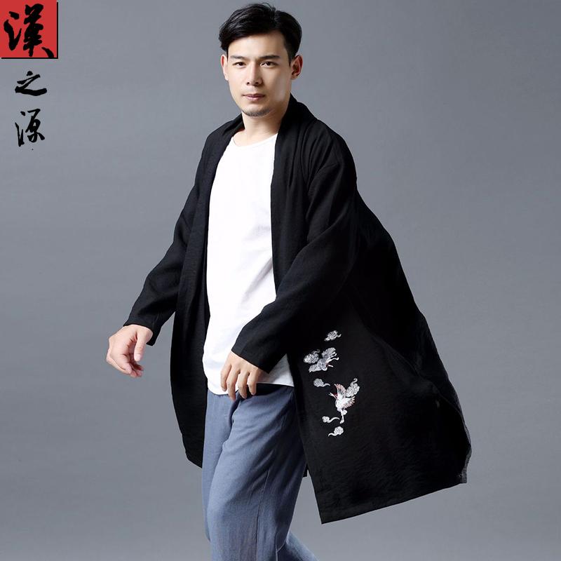 Rakuten - ジャケット メンズ 中華風 ファッション 鶴 刺繍 ミドル丈 ウインドブレーカー 中華風 ファッション 大きいサイズ 綿 リネン トップス マント