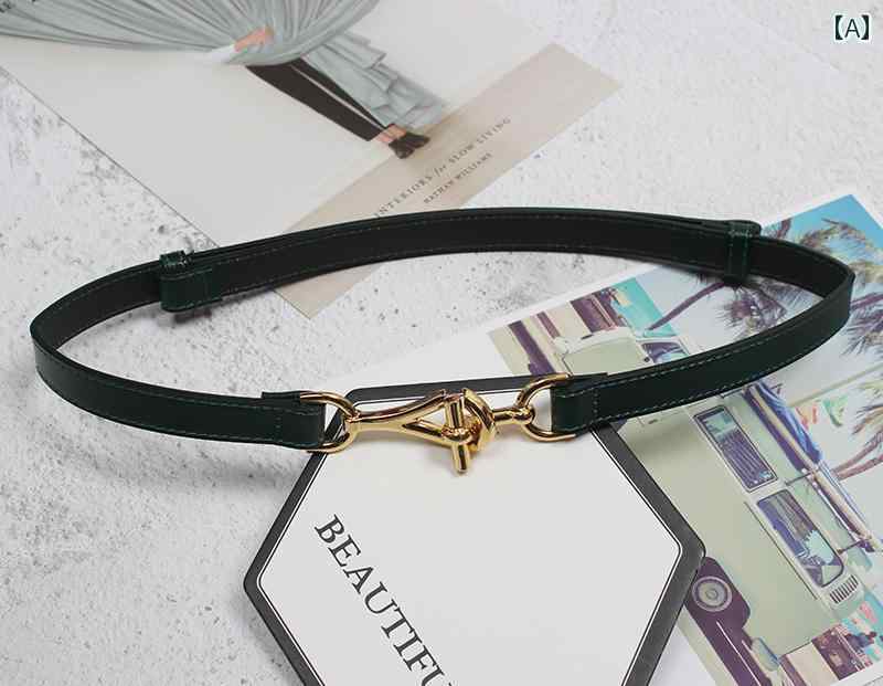 レディース カジュアル ベルト 革 シンプル 韓国 装飾 細 おしゃれ ドレス セーター シャツ