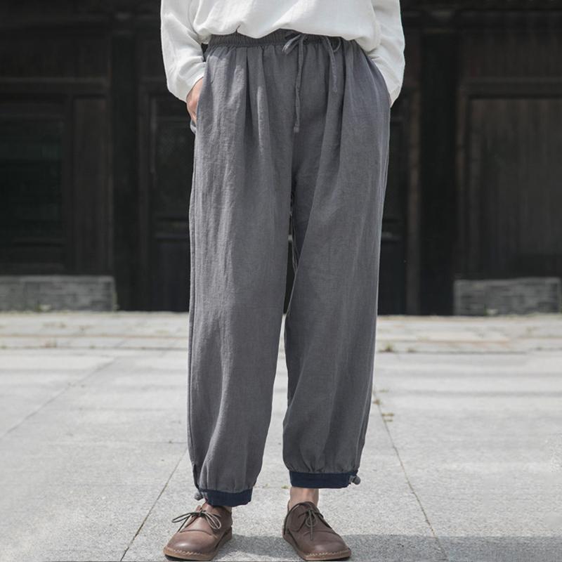 カジュアル パンツ ゆったり リラックスフィット エスニック ナチュラル メンズ 紳士服 パンツ ズボン ワイドレッグパンツ レトロ バックル留め 春