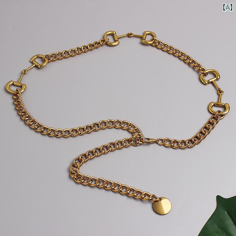 ベルト レディース ファッション アクセサリー オールシーズン ベルト ウエスト バンド チェーン スリ..