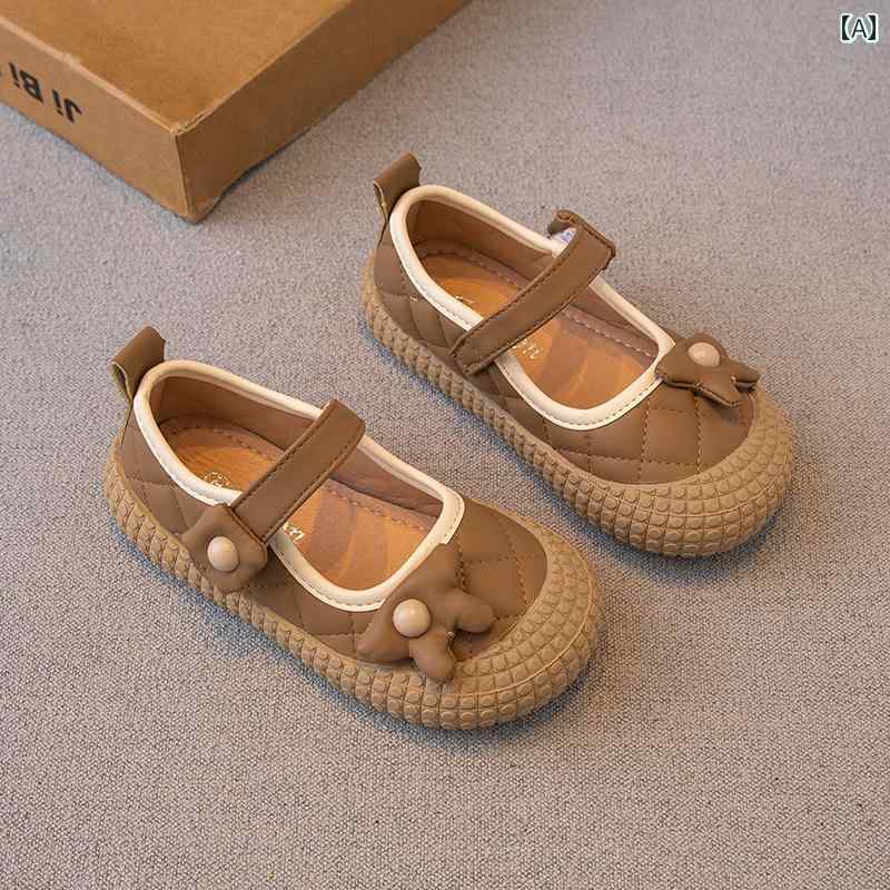 靴 シューズ ガールズ 革靴 春秋 子供 小さい ガールズ プリンセス ソフト ソール エンドウ ベビー シングル