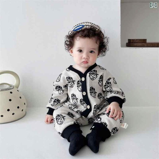 ロンパース ベビー服 カバーオール ジャンプ スーツ イン スタイル 秋 韓国 スタイル 幼児 ニット セーター カーディガン 春秋 セーター クローリング スーツ ロンパース ベビー服 カバーオール ジャンプ スーツ イン スタイル 秋 韓国 スタイル 幼児 ニット セーター カーディガン 春秋 セーター クローリング スーツ