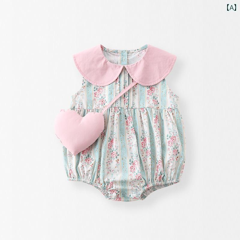 ロンパース ベビー服 夏 薄手 新生児 オールインワン ジャンプスーツ かわいい キュート ギフト 赤ちゃ..