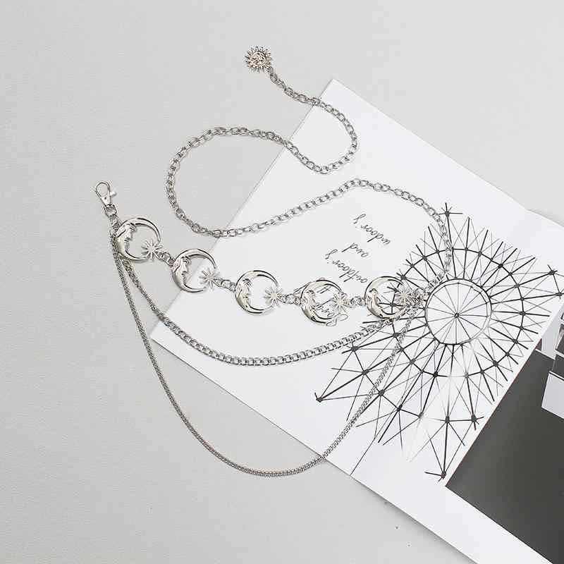 ムーン スター メタル ウエスト チェーン レディース パンツ アクセサリー パンク ベルト スカート ファッション 装飾品