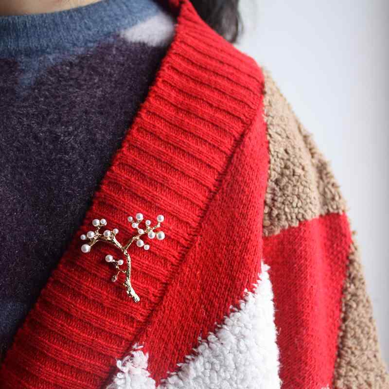 ブローチ おしゃれ 大人 かわいい 胸飾り レトロ 中国風 金 枝 襟ピン レディース カレッジ セーター ウインドブレーカー シャツ