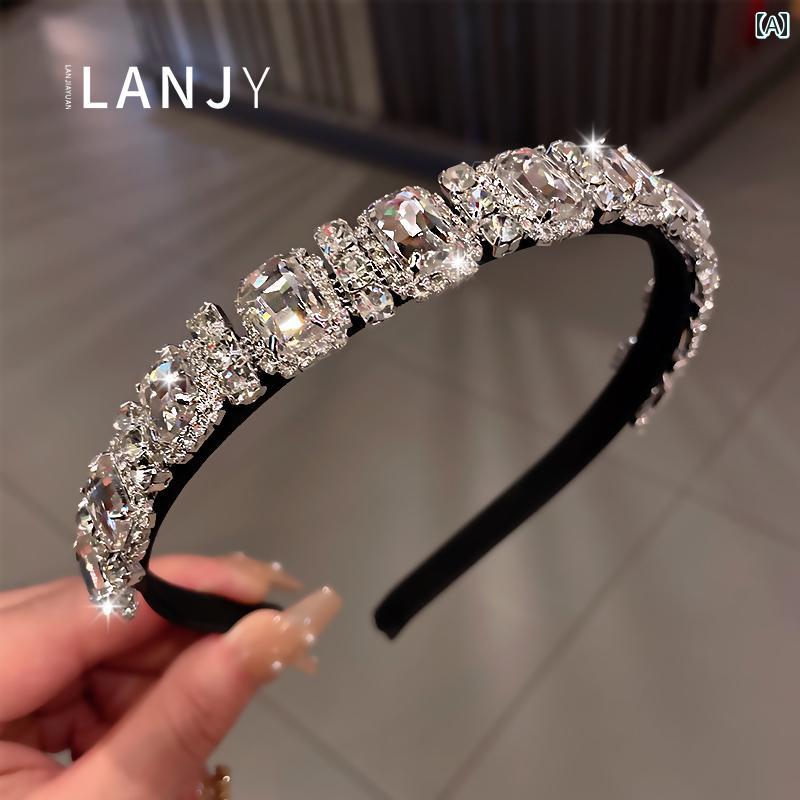 其它 - カチューシャ ビジュー ラインストーン キラキラ 煌めき ワイド 小顔効果 ヘアバンド ヘアアクセサリー ファッション 韓国 おしゃれ かわいい 式典 お祝い 快適アイテム