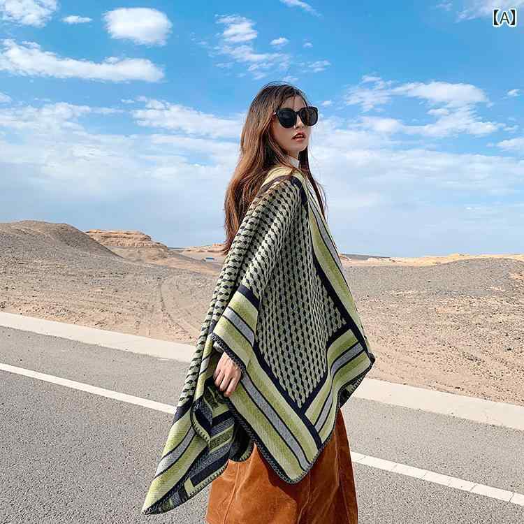 ショール ケープ ストール 大きめ スカーフ レディース マント 暖かい 秋冬 カラフル ユニーク エスニック 旅行 厚手 ボヘミアン