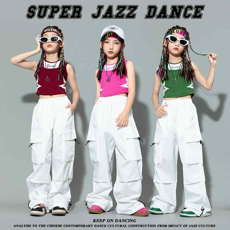 子供服 女の子 男の子 Tシャツ タンクトップ へそ出し パンツ 夏 コスチューム バンド ダンス ヒップホップ ストリート系 パフォーマンス 衣装 クール かっこいい キッズ