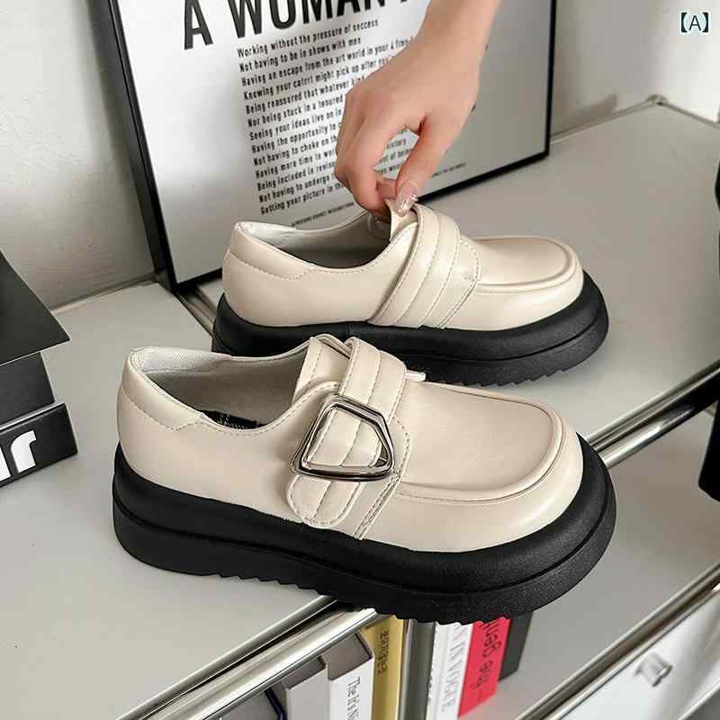 レザー シューズ レディース プラット フォーム レディース メリージェーン スモール レザーシューズ 秋 和風 ラージ トゥ ローファー
