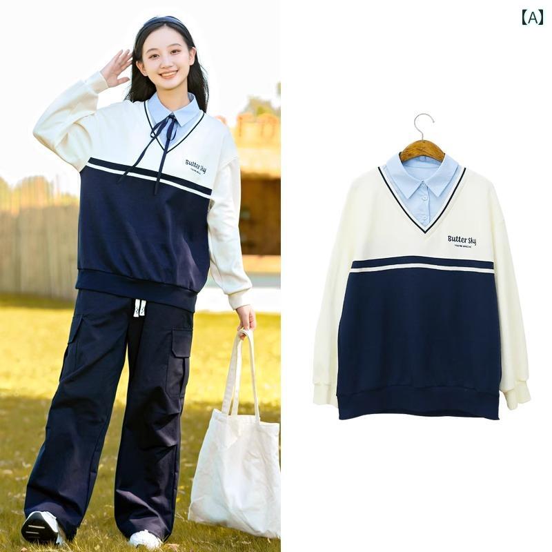 女の子 トレーナー 長袖 リボン ゆったり カジュアル 中学 高校 学生 春秋 ホームウェア レディース 婦人服