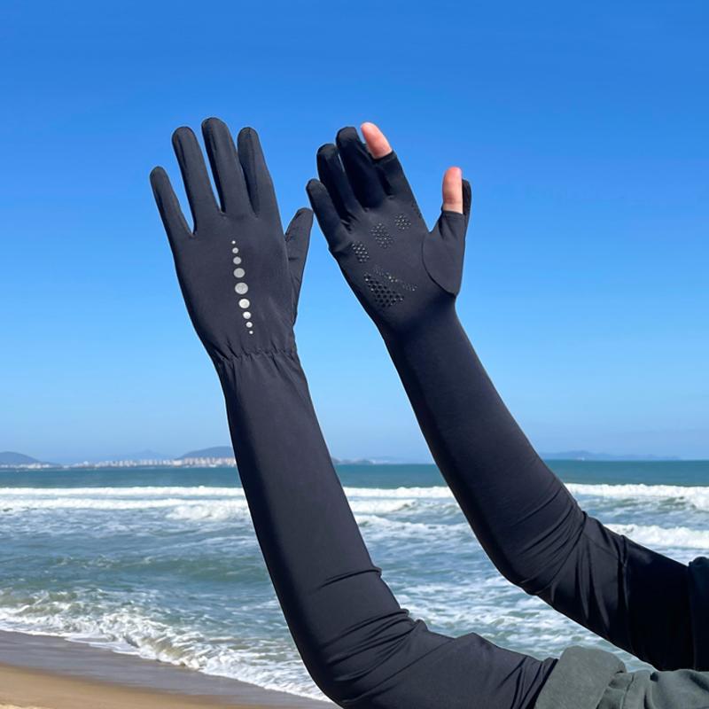 ユニセックス メンズ レディース兼 カップル アームカバー 手袋 グローブ フェイスカバー マスク サンバイザー 帽子 アクセサリー 小物 夏 日焼け防止 セット