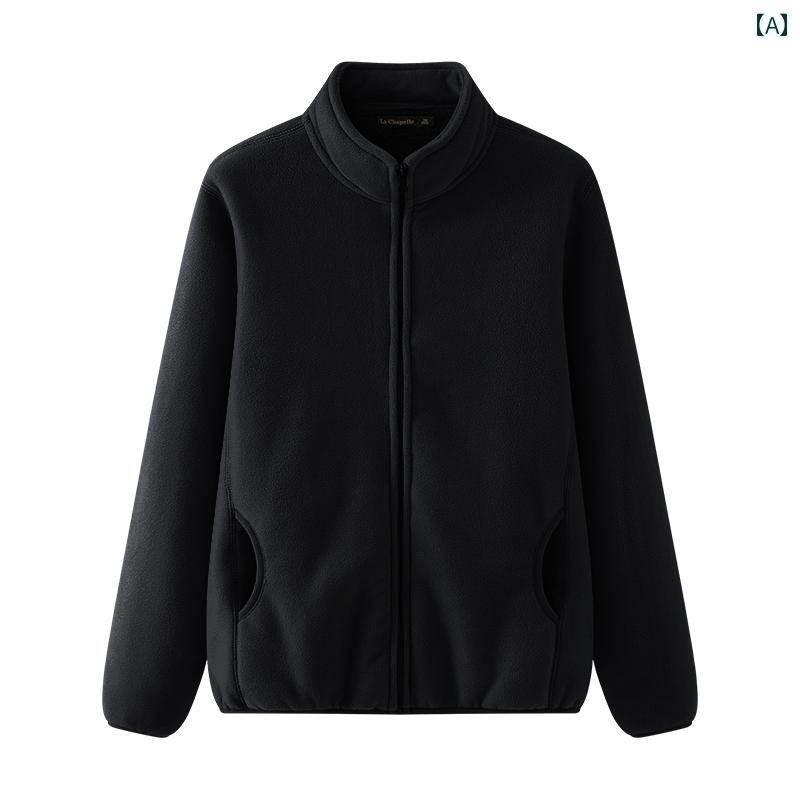 レディース ファッション トップス シャツ ファー スタンドカラー コート 秋冬 無地 厚手 フリース ジャケット(4.0)