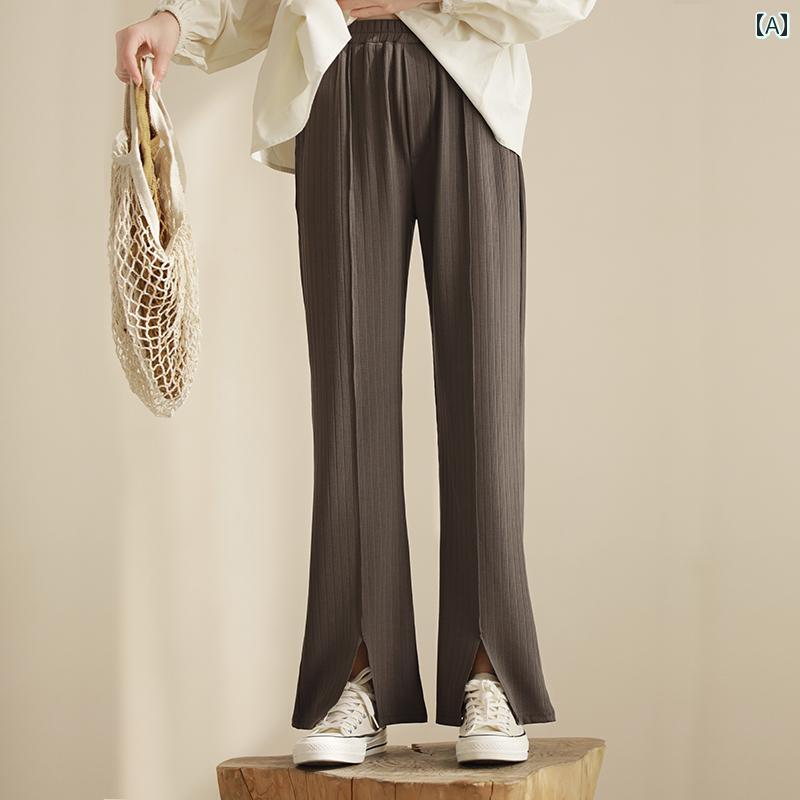 パンツ キッズ ファッション ガールズ カジュアル ワイド アウター用 春秋 韓国 ワイド ゆったり 子供用 スリット ストレート