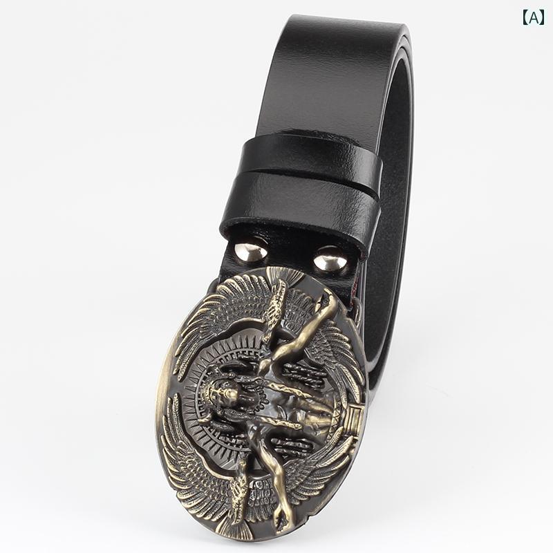 カジュアル ベルト ウエスタン バイカー かっこいい レトロ ポートレート 革 飾り