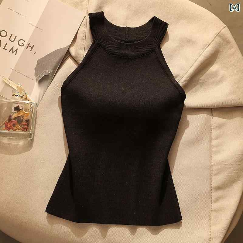 レディース 夏 ホルターニット キャミソール モテ服 セクシー レイヤード かわいい おしゃれ トップス 韓国 フェス パーティー フォーマル レジャー デート アップ