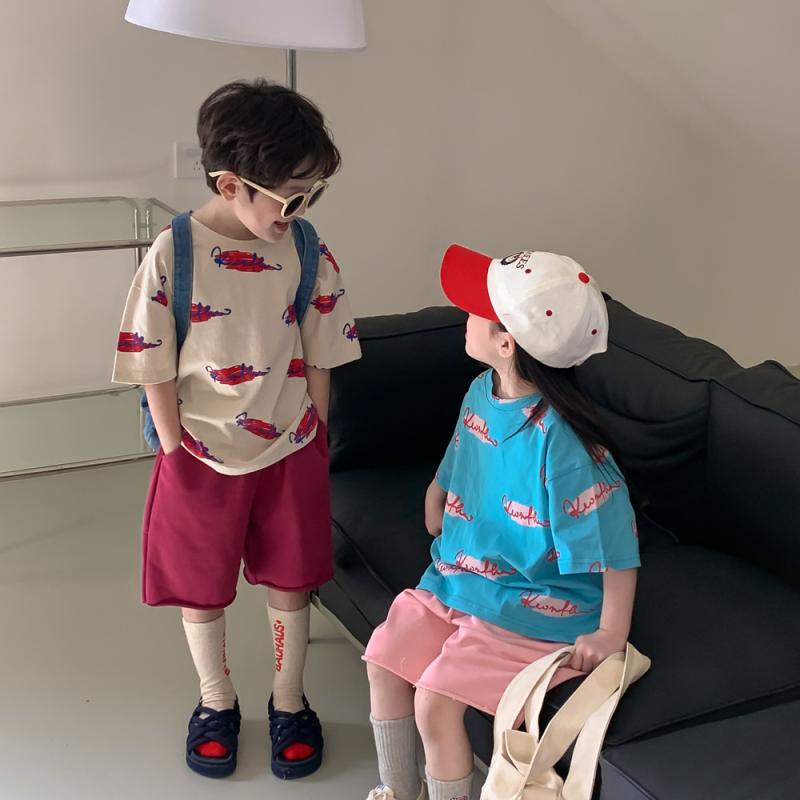 Occidental Goods - トップス Tシャツ 子供 半袖 男の子 女の子 夏 ベビー 落書き 文字 カジュアル スポーツ 半袖 ラウンドネック