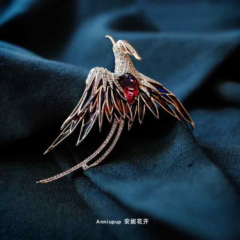 ブローチ アクセサリー ピン バッジ コサージュ ペンダント かわいい おしゃれ モチーフ チャイナ風 鳥 フェニックス