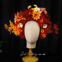 カチューシャ ヘアバンド レディース おしゃれ ファッション 赤 エスニック 花飾り フェイクフラワー レッド チャイナ風 アクセサリー 髪飾り イベント モダン