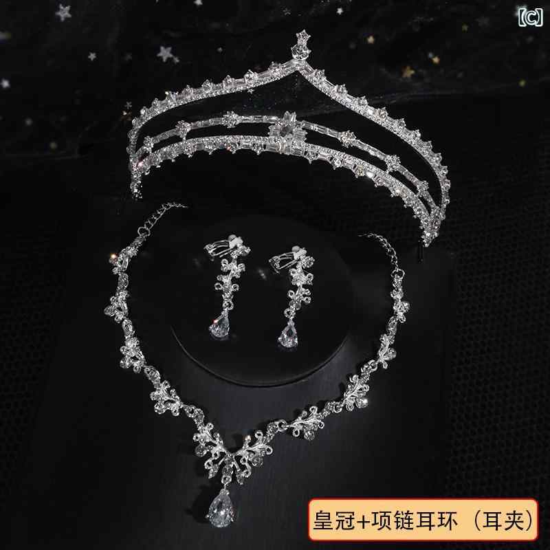 韓国 子供 アクセサリー 王冠 クラウン ティアラ プリンセス イヤリング ネックレ...