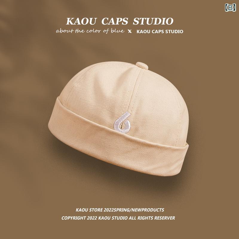 ドームキャップ 帽子 男性 イン 韓国 春秋 家主 和風 つばなし ギャング レトロ ストリート メロン 女性 2