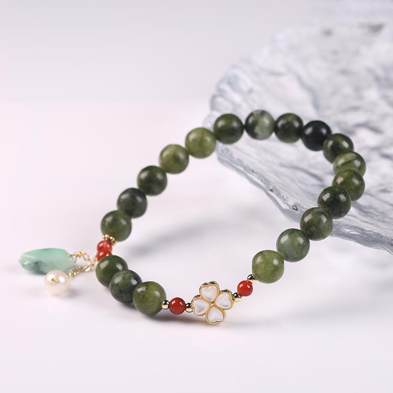 ブレスレット パール エメラルド ペリドット ブレスレット 蘭 装飾 漢服 ハンギング アンティーク クール レディース ファッション アクセサリー 装飾品 ジュエリー