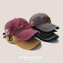 メンズ カジュアル キャップ 個性 ウォッシュド ベースボール キャップ アウトドア レトロ オールド レター 刺繍 ソフト トップ サンシェード アヒル キャ...